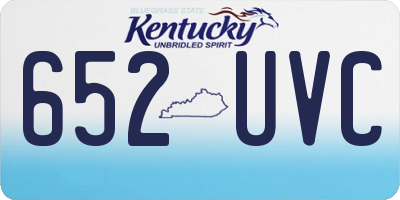 KY license plate 652UVC