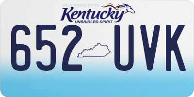 KY license plate 652UVK