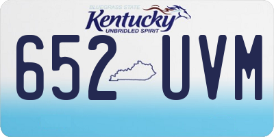 KY license plate 652UVM