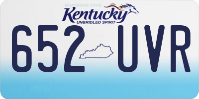 KY license plate 652UVR