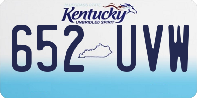 KY license plate 652UVW