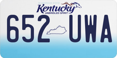 KY license plate 652UWA