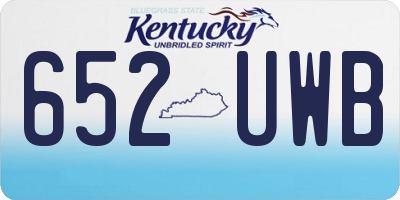 KY license plate 652UWB