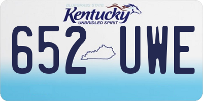 KY license plate 652UWE