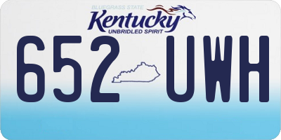 KY license plate 652UWH