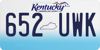 KY license plate 652UWK