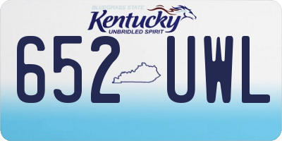 KY license plate 652UWL