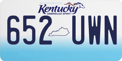 KY license plate 652UWN