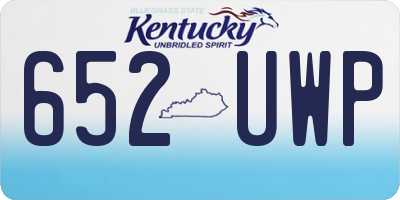 KY license plate 652UWP