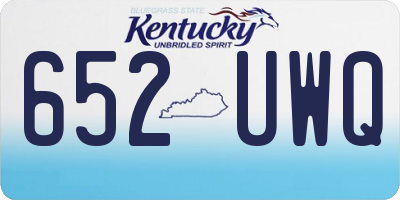 KY license plate 652UWQ
