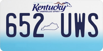 KY license plate 652UWS