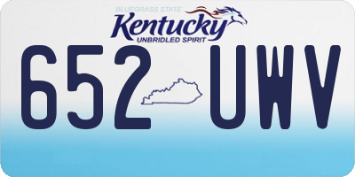 KY license plate 652UWV