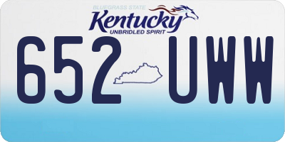 KY license plate 652UWW