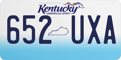 KY license plate 652UXA