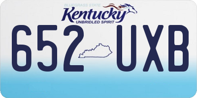 KY license plate 652UXB
