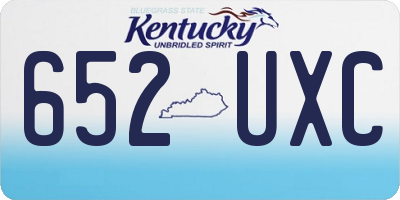 KY license plate 652UXC