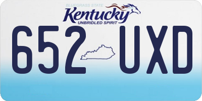 KY license plate 652UXD