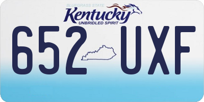 KY license plate 652UXF