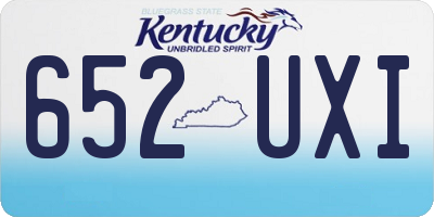 KY license plate 652UXI