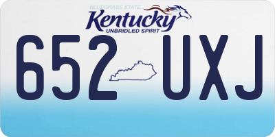 KY license plate 652UXJ