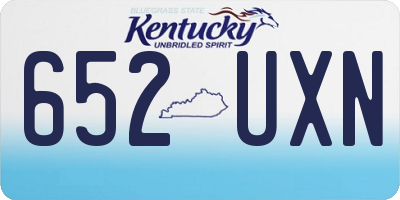 KY license plate 652UXN
