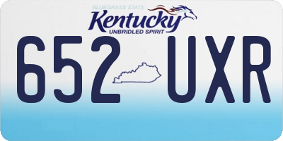 KY license plate 652UXR