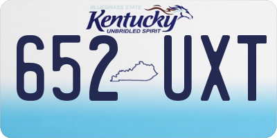 KY license plate 652UXT