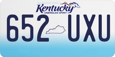 KY license plate 652UXU
