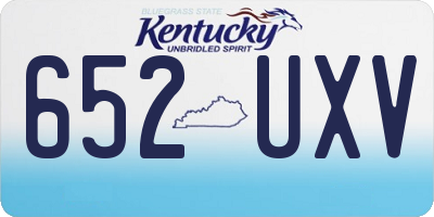 KY license plate 652UXV