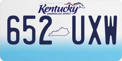KY license plate 652UXW