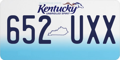KY license plate 652UXX