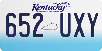 KY license plate 652UXY