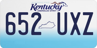 KY license plate 652UXZ