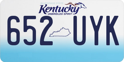 KY license plate 652UYK