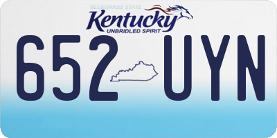 KY license plate 652UYN