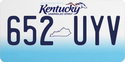 KY license plate 652UYV