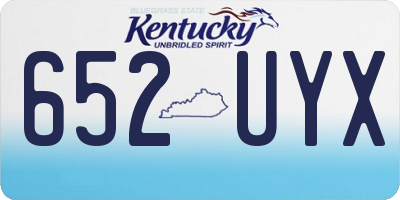 KY license plate 652UYX
