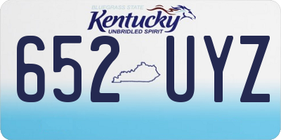 KY license plate 652UYZ