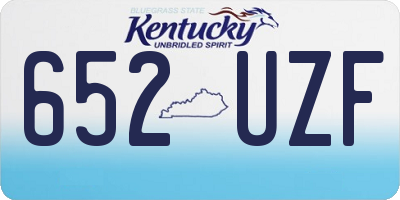 KY license plate 652UZF