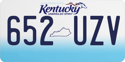 KY license plate 652UZV