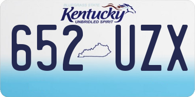 KY license plate 652UZX