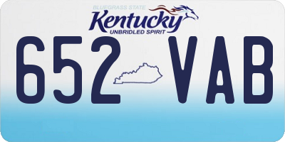 KY license plate 652VAB