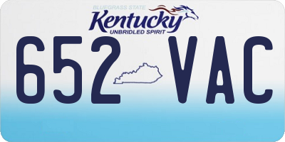 KY license plate 652VAC