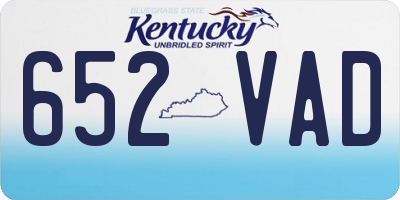 KY license plate 652VAD