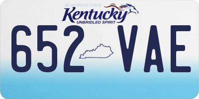 KY license plate 652VAE