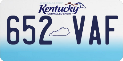 KY license plate 652VAF