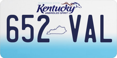 KY license plate 652VAL