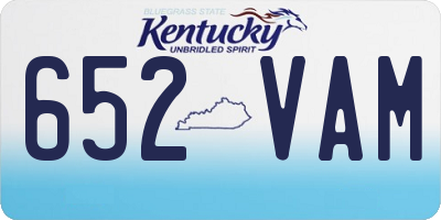 KY license plate 652VAM