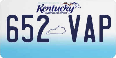 KY license plate 652VAP