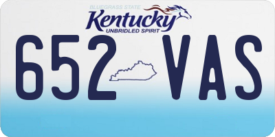 KY license plate 652VAS